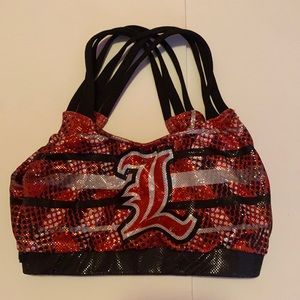 University of Louisville Cheer Glitter Sports Bra